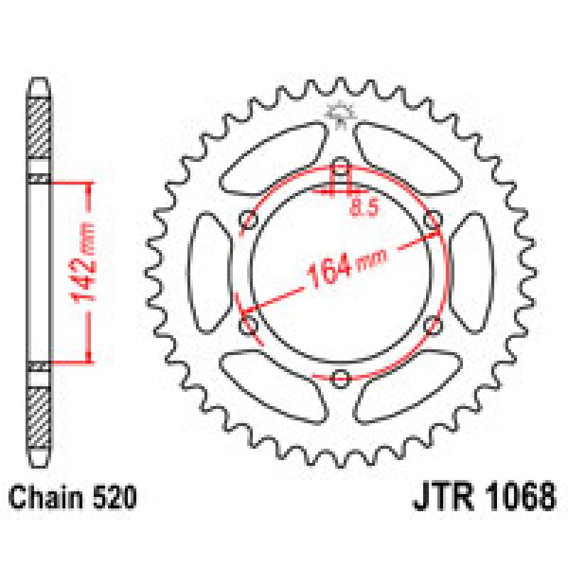 Купить Звездочка задняя JT Sprockets (шаг 520 46зуб) JT JTR1068